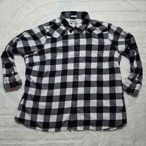 Ariat Real Quality Goods Relaxed Western Rodeo Black White Plaid Flannel Sz 3X